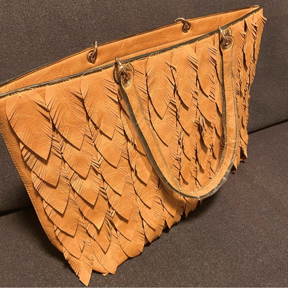 SOLD! New Boutique Vegan Leaf Layered Shopper/Handbag/Tote - Picture 7 of 7